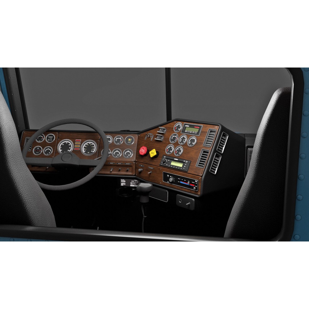Freightliner FLD Semi Truck 3D Model – Game Ready Low Poly Vehicle, FBX - View 3