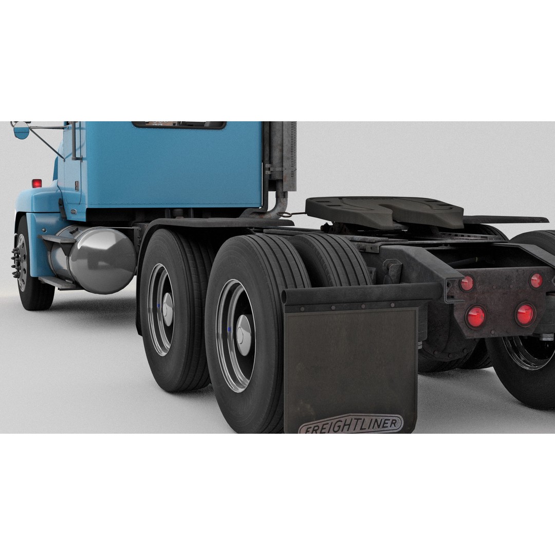 Freightliner FLD Semi Truck 3D Model – Game Ready Low Poly Vehicle, FBX - View 5