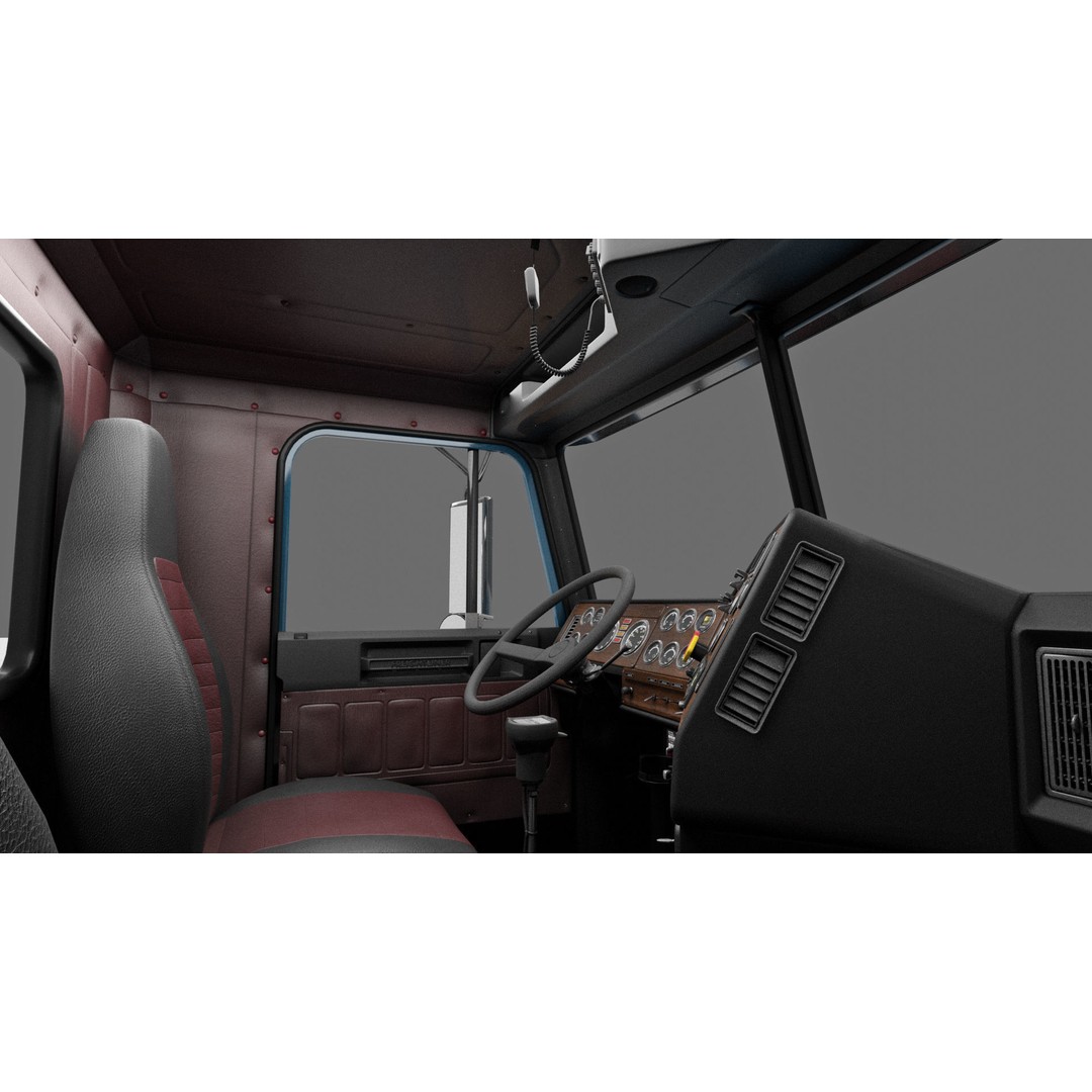 Freightliner FLD Semi Truck 3D Model – Game Ready Low Poly Vehicle, FBX - View 6
