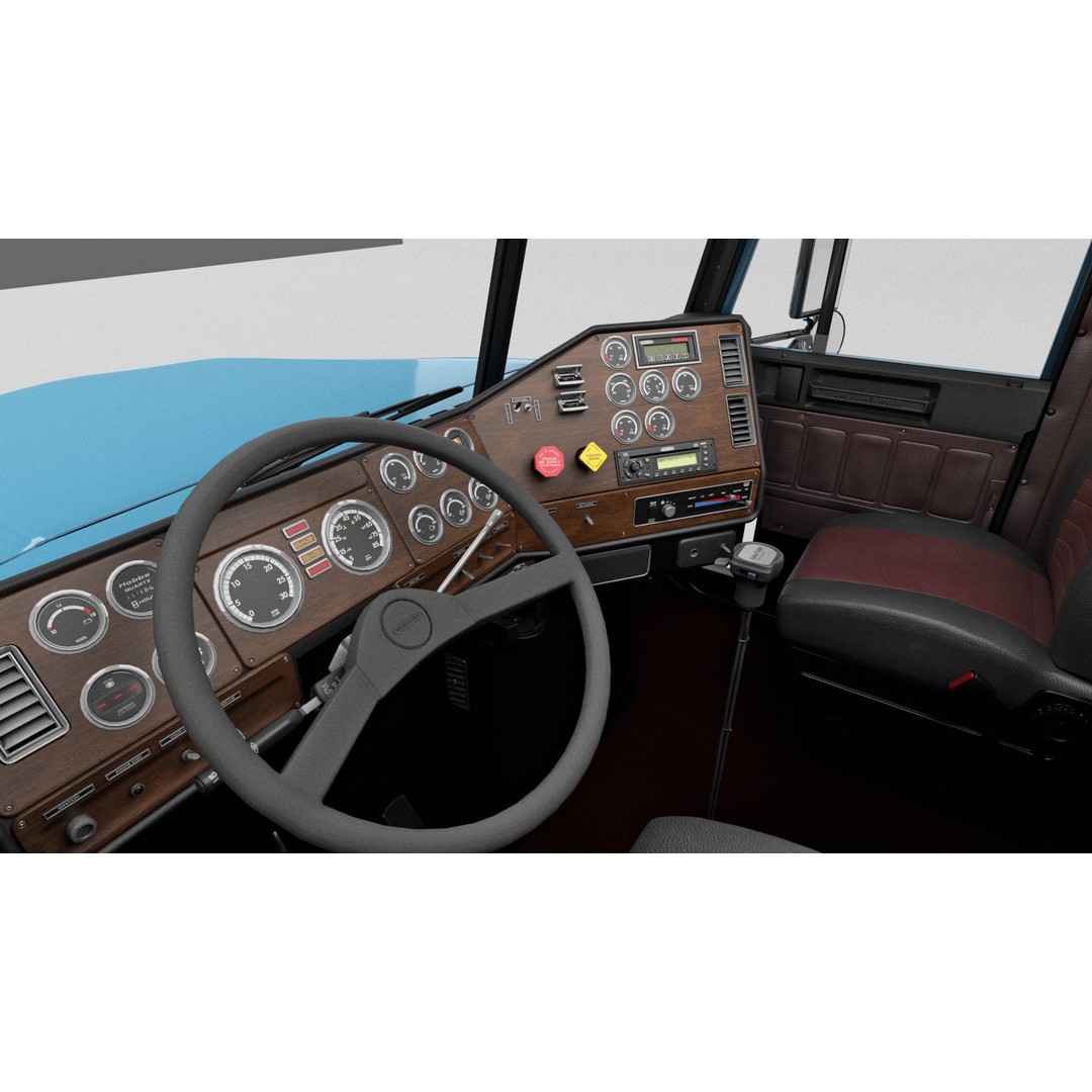 Freightliner FLD Semi Truck 3D Model – Game Ready Low Poly Vehicle, FBX - View 8