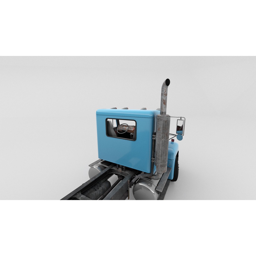 Freightliner FLD Semi Truck 3D Model – Game Ready Low Poly Vehicle, FBX - View 9