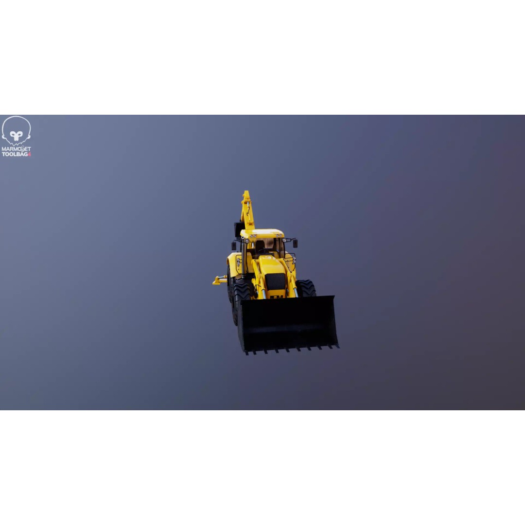 Backhoe Loader 3D Model – Low Poly Industrial Vehicle, FBX - View 20