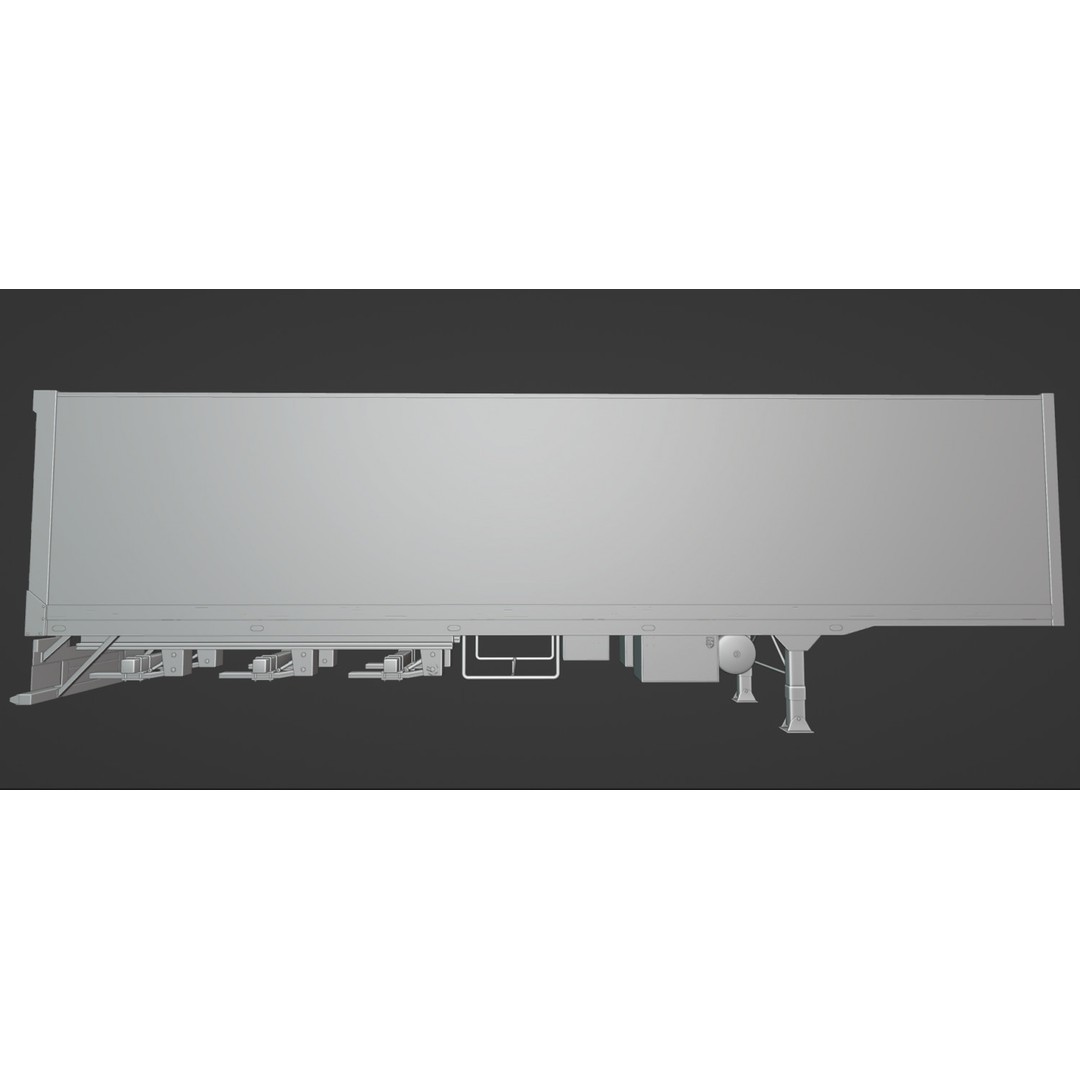 Truck Trailer 3D Model – High Poly Polygon Mesh, FBX, OBJ, Blend - View 5