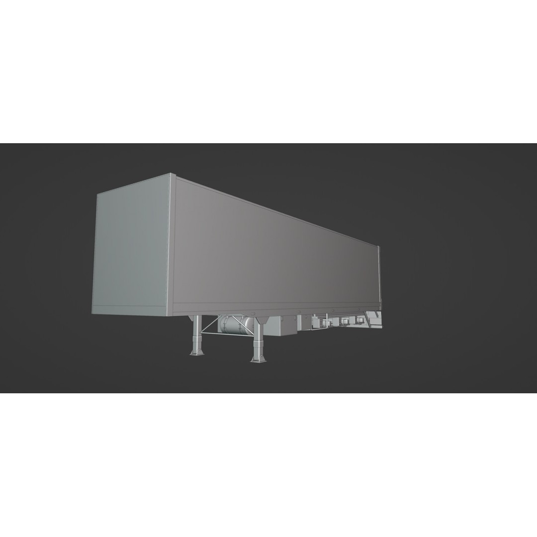 Truck Trailer 3D Model – High Poly Polygon Mesh, FBX, OBJ, Blend - View 6