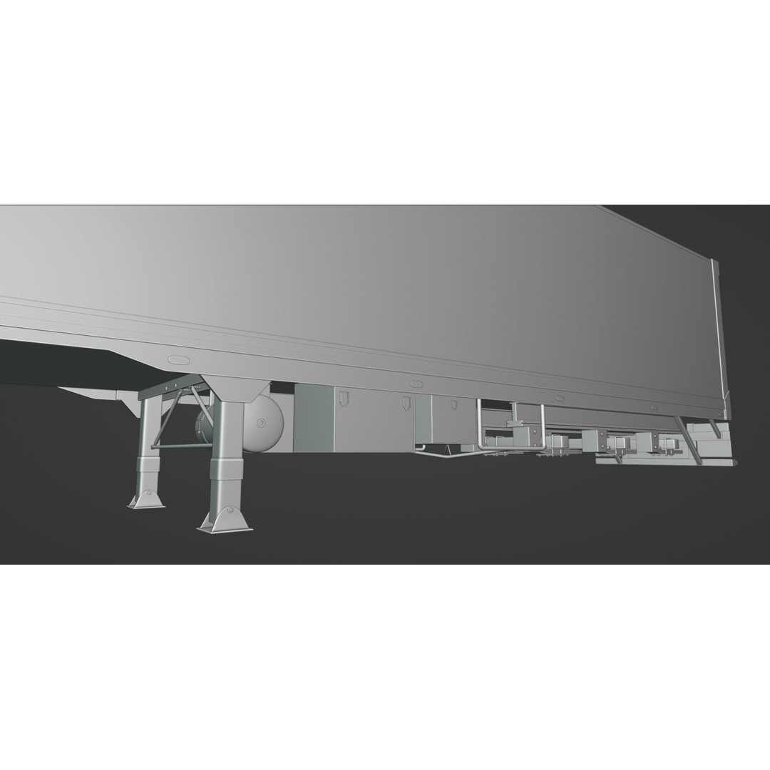 Truck Trailer 3D Model – High Poly Polygon Mesh, FBX, OBJ, Blend - View 7