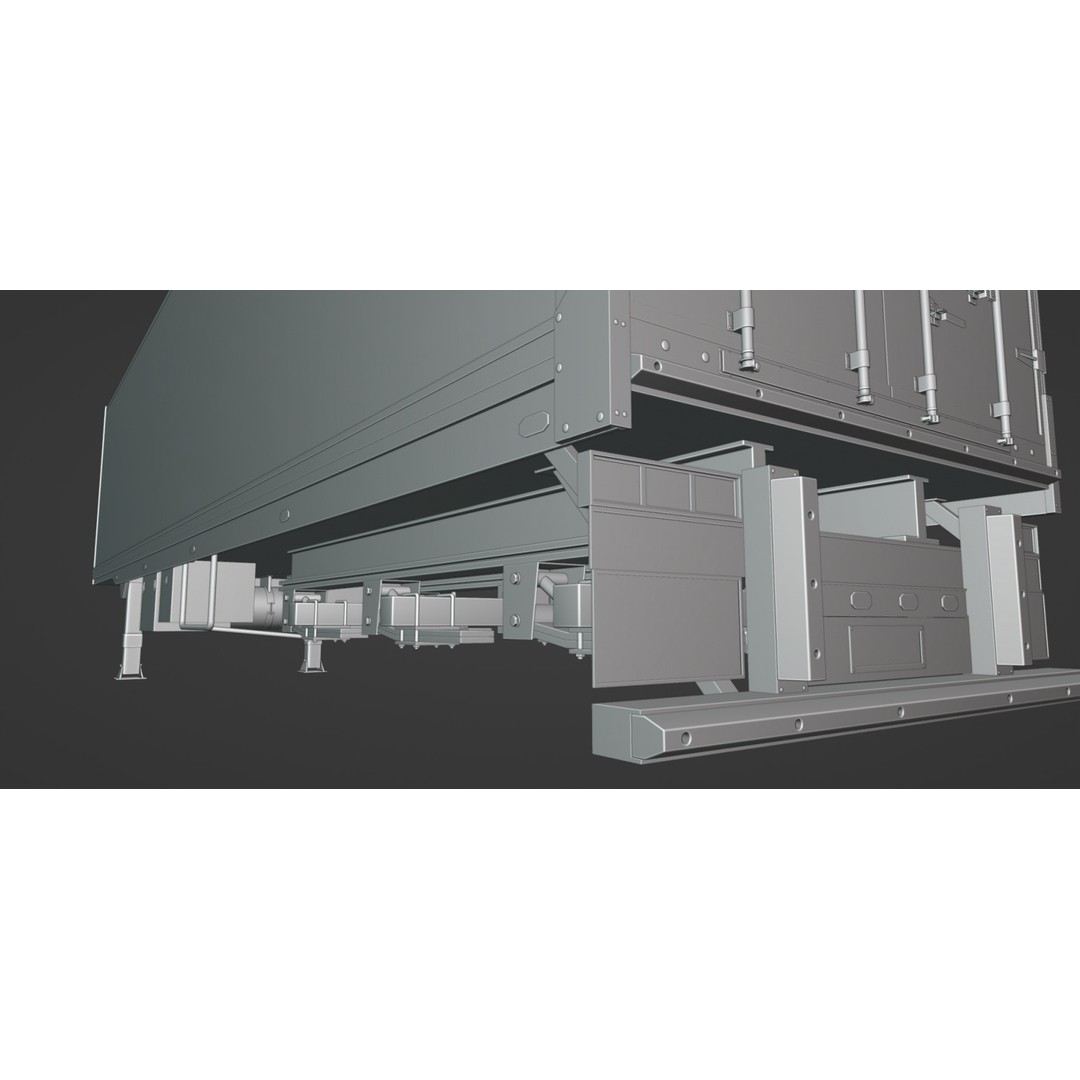 Truck Trailer 3D Model – High Poly Polygon Mesh, FBX, OBJ, Blend - View 8
