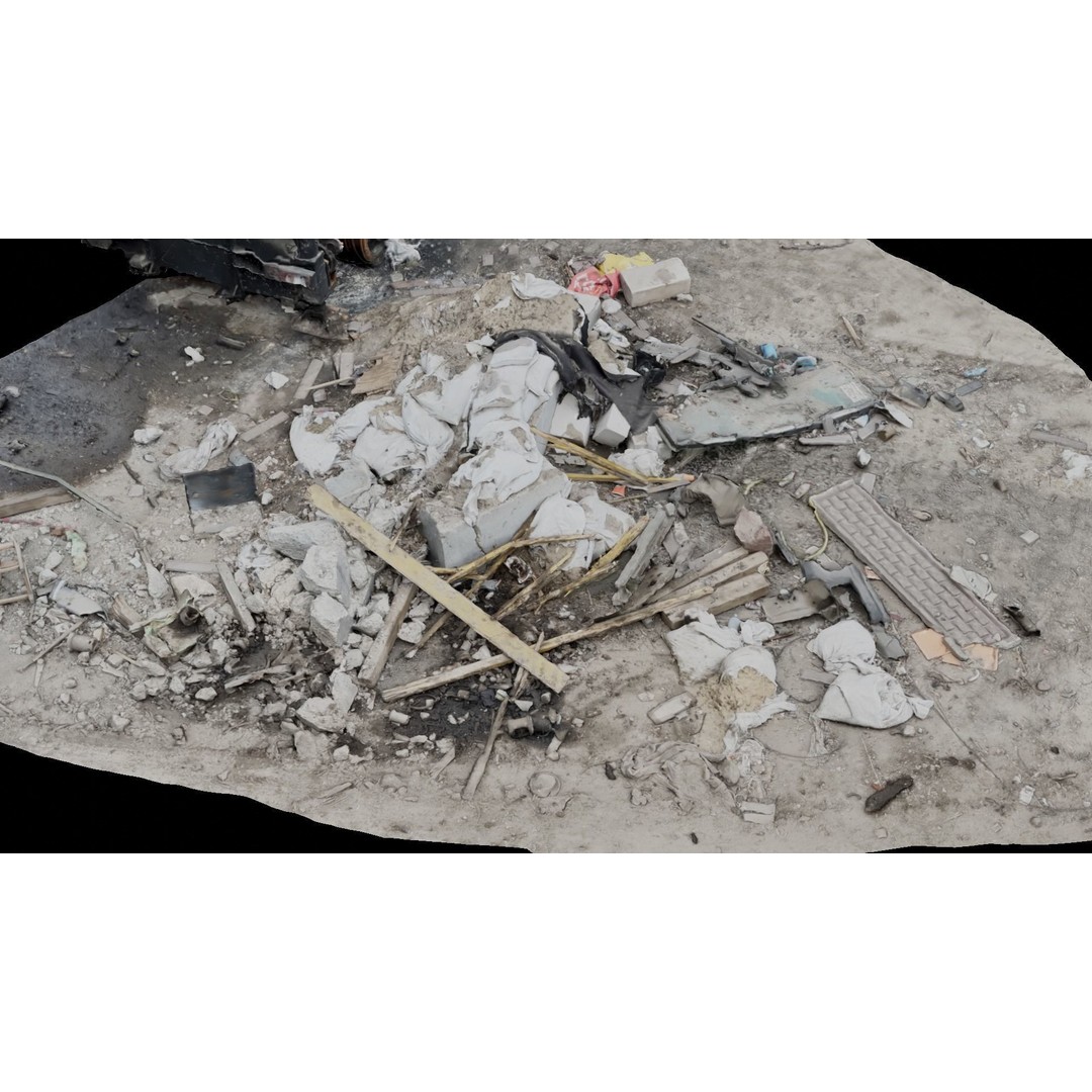 Ukraine Debris 3D Model – Low Poly Game Asset, FBX, OBJ, Blender - View 6