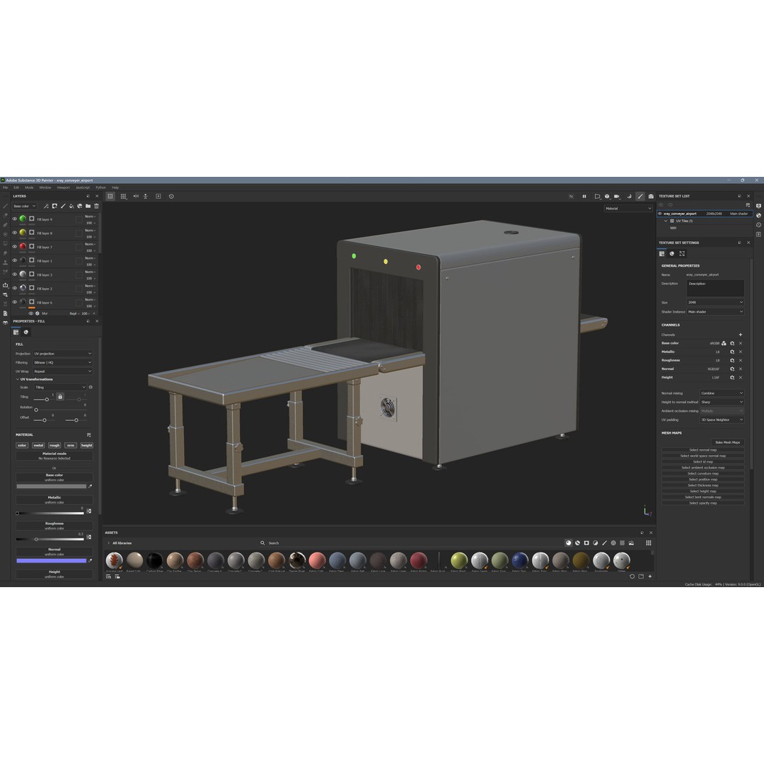 Airport X-ray Conveyer 3D Model – Low Poly Game Asset, FBX, PBR Textures - View 17