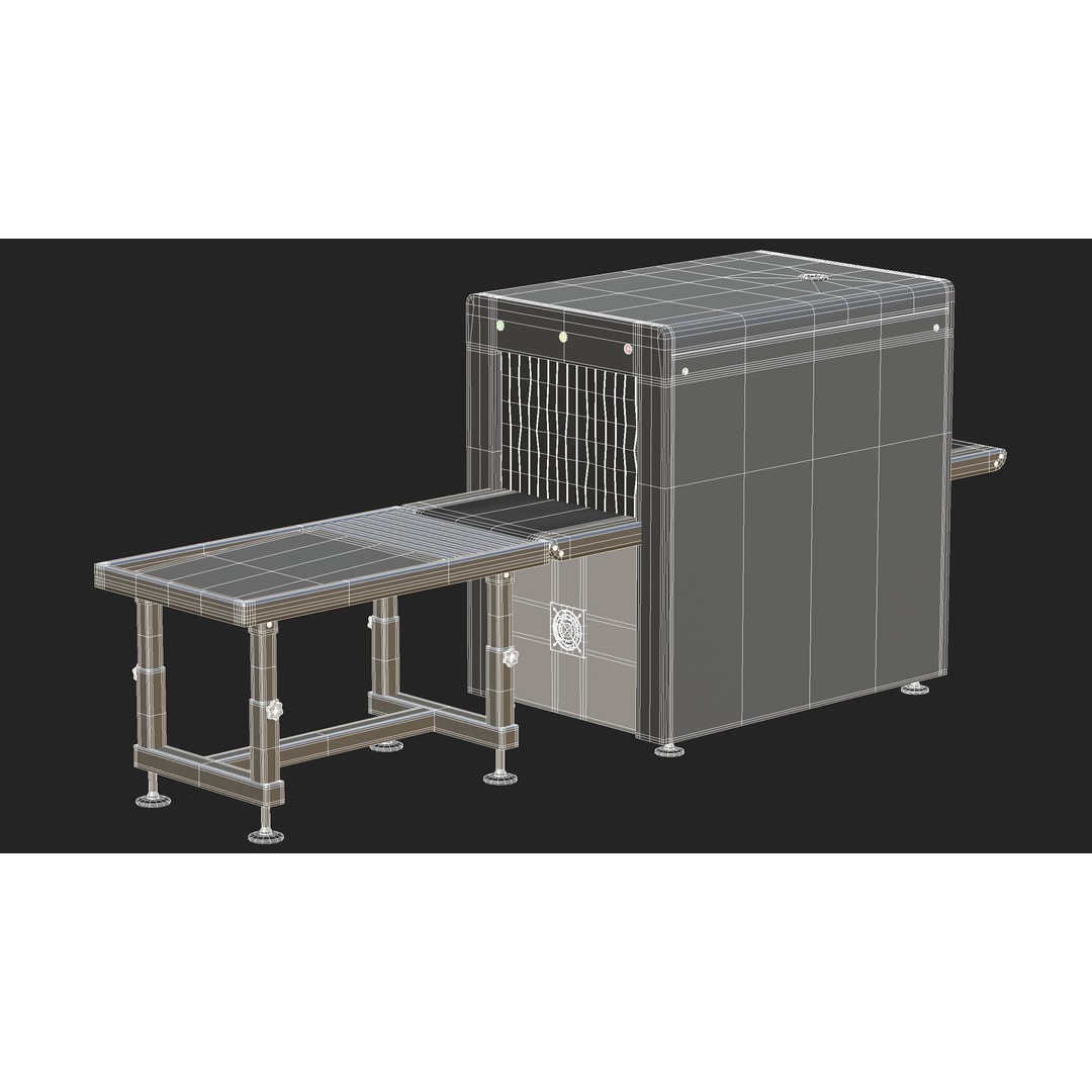 Airport X-ray Conveyer 3D Model – Low Poly Game Asset, FBX, PBR Textures - View 19