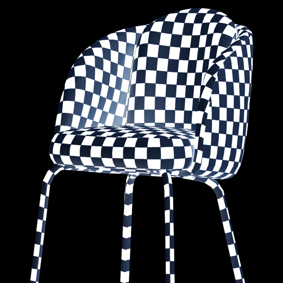 Lucia Barstool 3D Model – Upholstered Design, PBR Textures, FBX