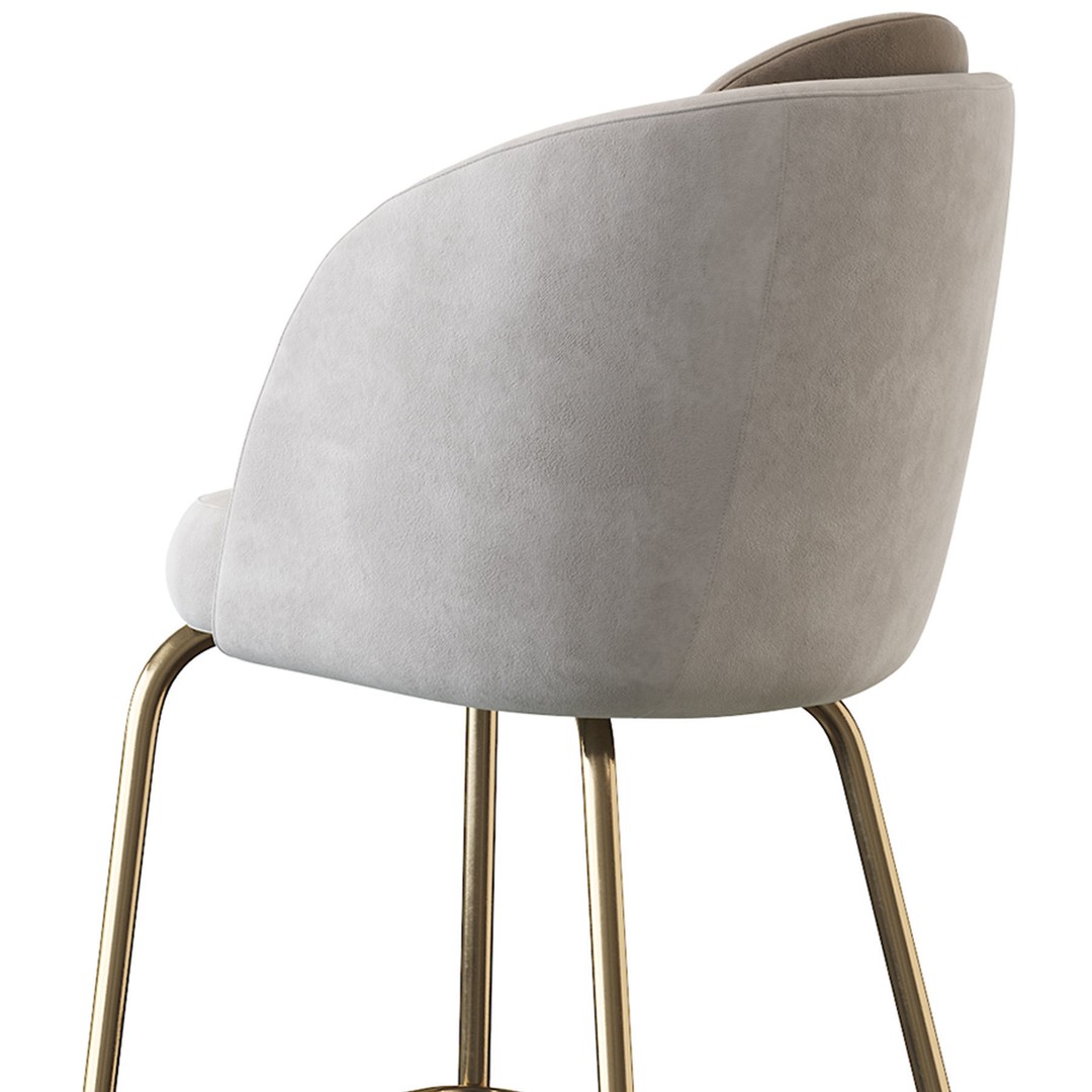 Lucia Barstool 3D Model – Upholstered Design, PBR Textures, FBX - View 10
