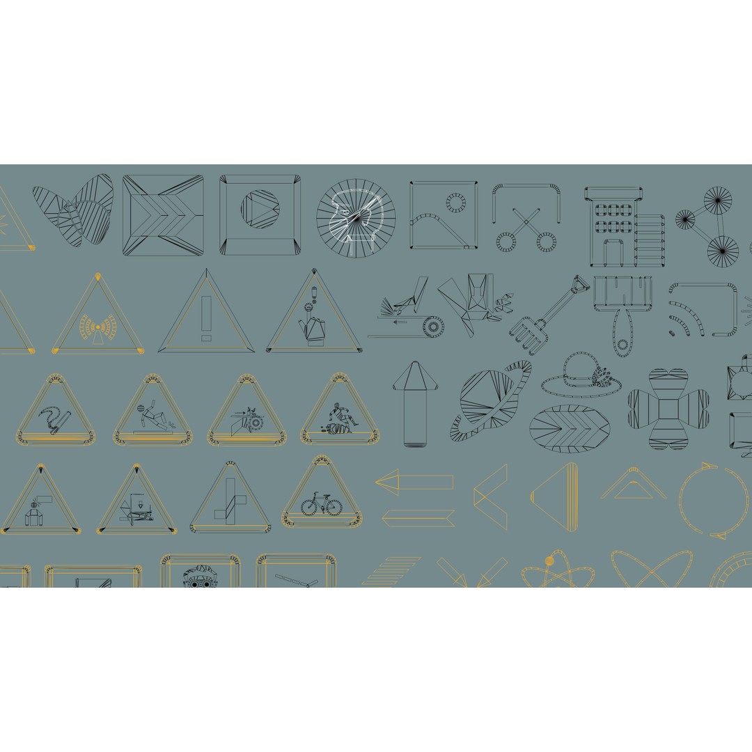 Decal 3D Model – Low Poly Collection of 201 Warning Signs, FBX, OBJ - View 7