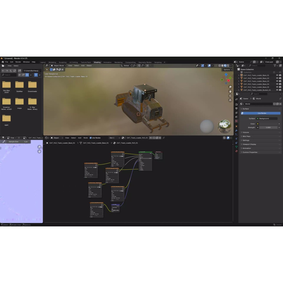 CAT 963 Track Loader 3D Model – High-Poly PBR Asset, FBX/OBJ - View 10