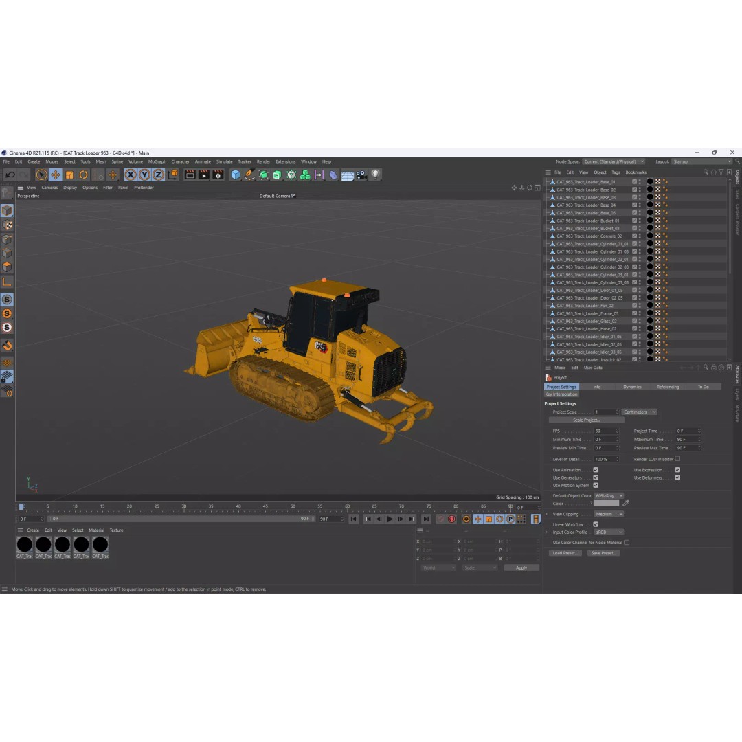 CAT 963 Track Loader 3D Model – High-Poly PBR Asset, FBX/OBJ - View 11