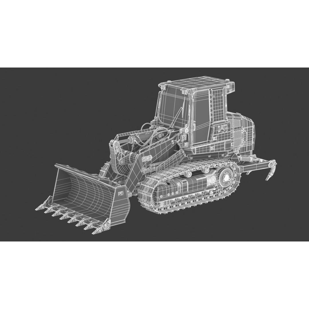 CAT 963 Track Loader 3D Model – High-Poly PBR Asset, FBX/OBJ - View 21