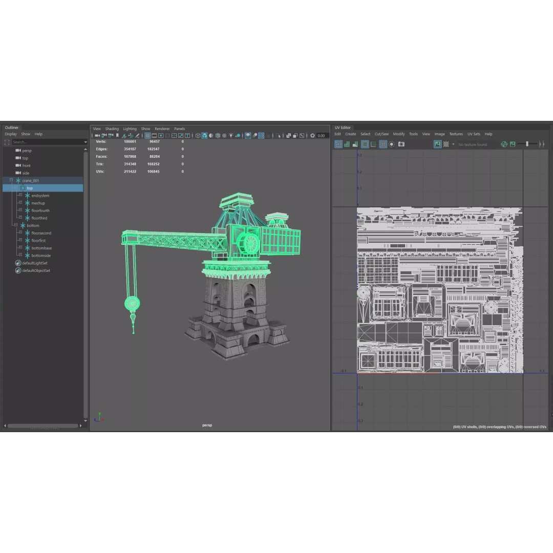Steampunk Tower Crane 3D Model – Industrial Stylized Asset, PBR - View 11