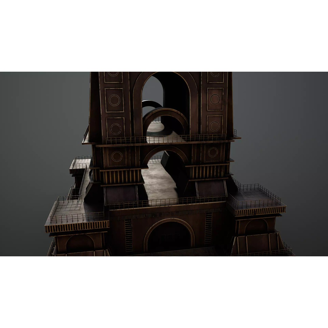 Steampunk Tower Crane 3D Model – Industrial Stylized Asset, PBR - View 8
