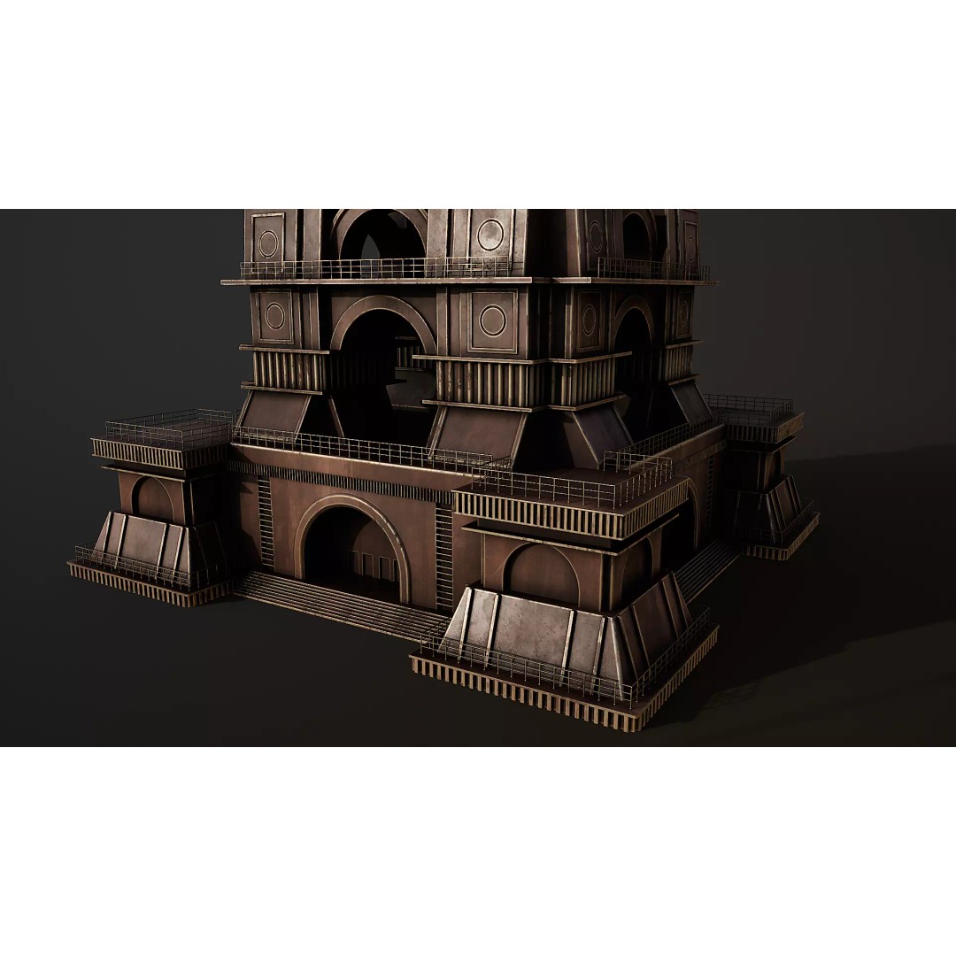 Steampunk Tower Crane 3D Model – Industrial Stylized Asset, PBR - View 9