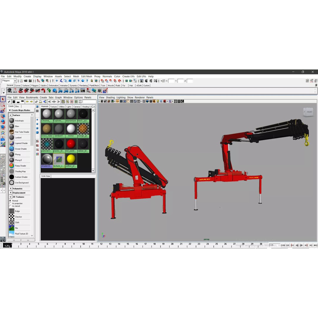 Loader Crane 3D Model – Realistic PBR Asset, FBX, OBJ