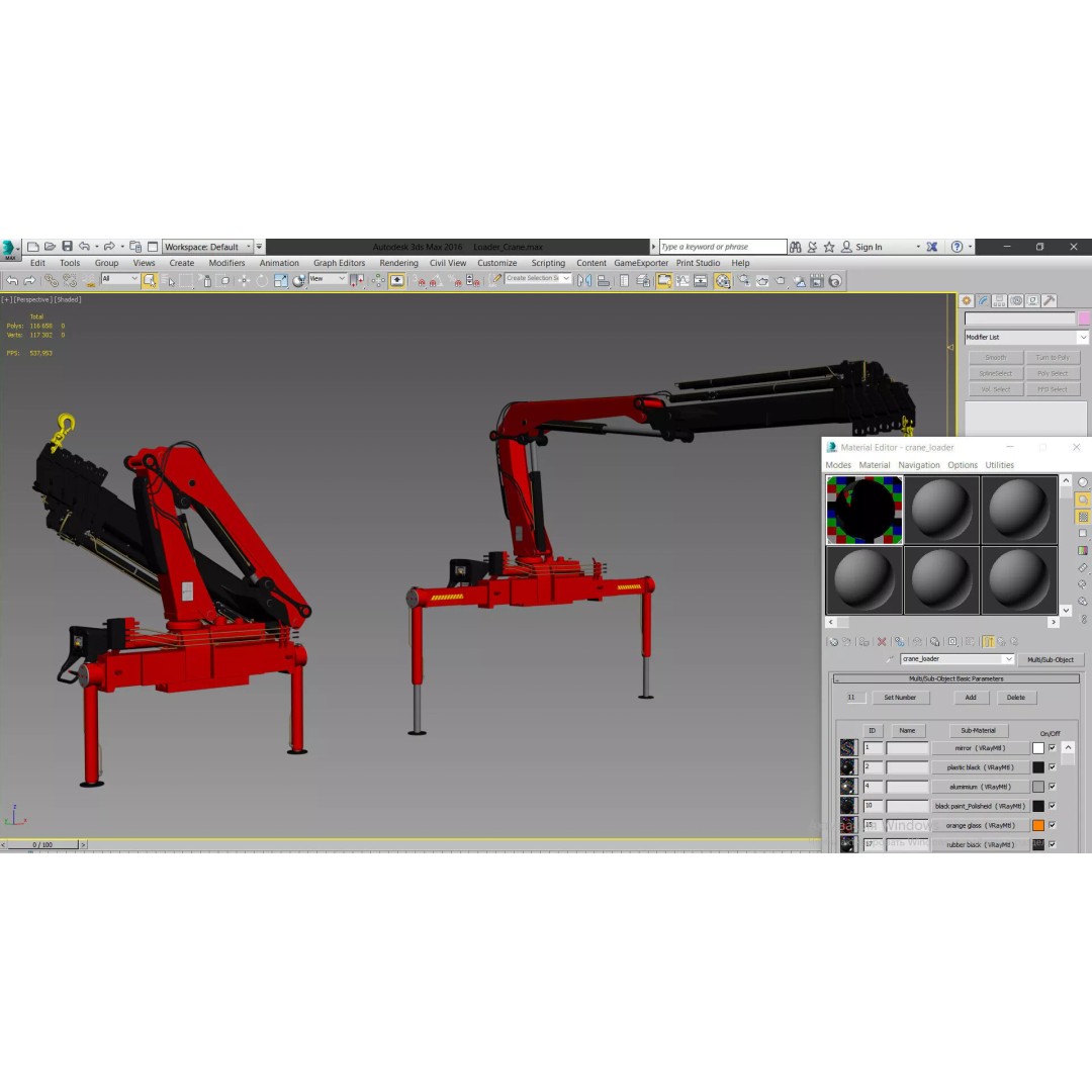 Loader Crane 3D Model – Realistic PBR Asset, FBX, OBJ - View 24
