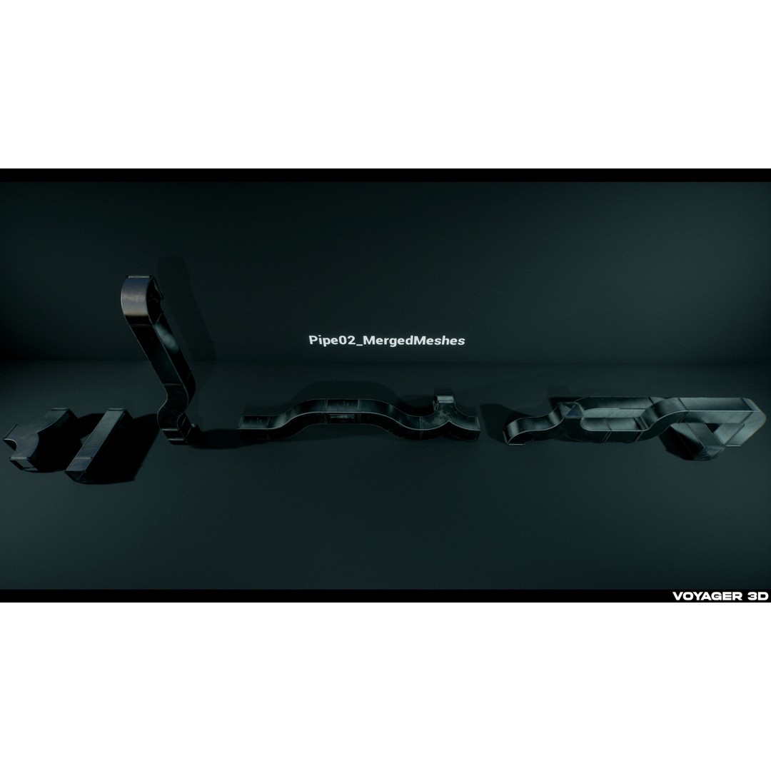 Modular Pipes 3D Model – Low Poly Industrial Pipe Pack, FBX - View 12