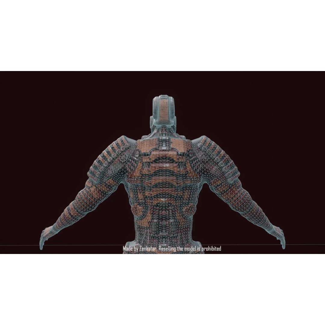 Bloody Horror Robot 3D Model – Low Poly Sci-Fi Character, FBX - View 17