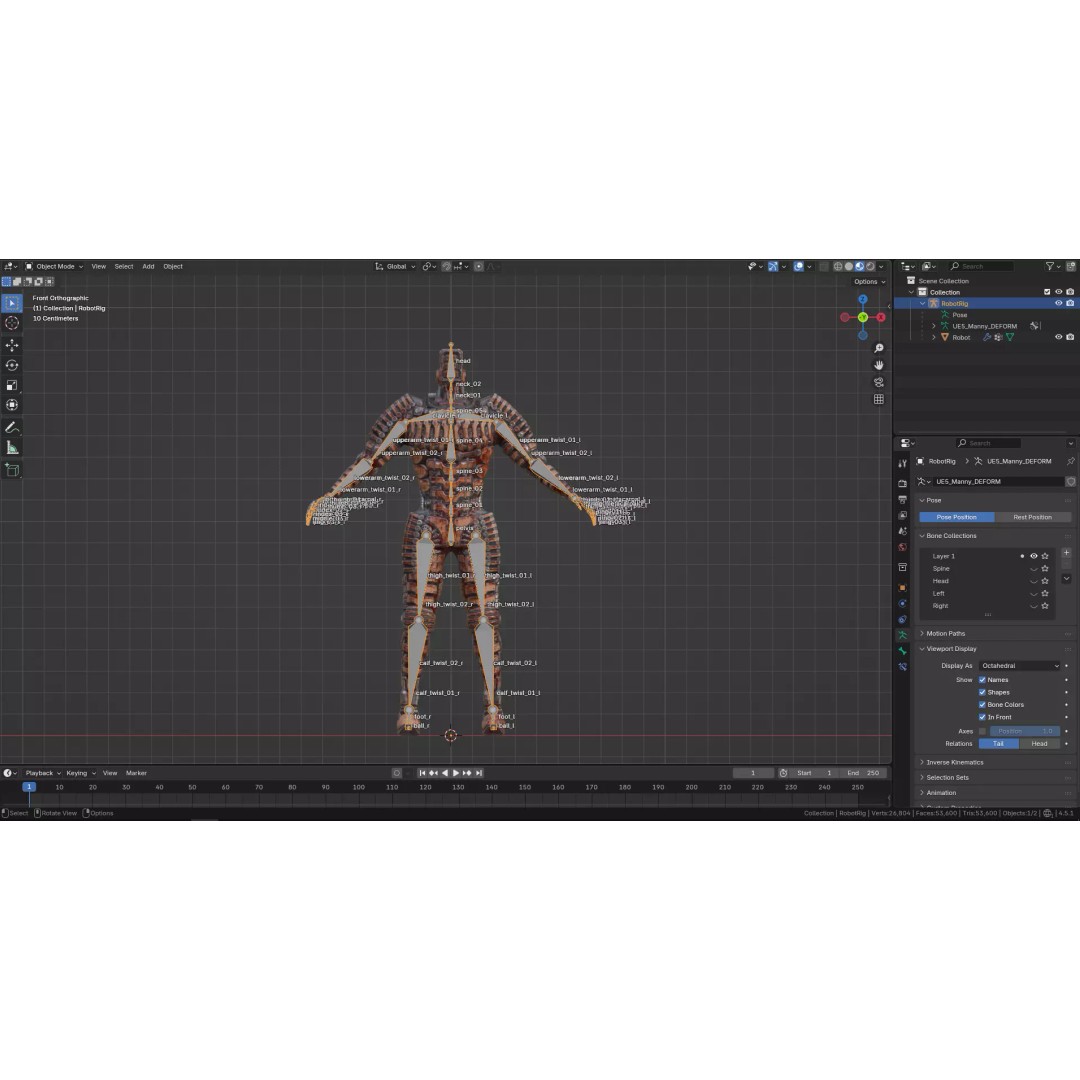 Bloody Horror Robot 3D Model – Low Poly Sci-Fi Character, FBX - View 21