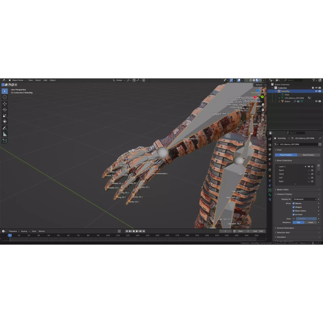 Bloody Horror Robot 3D Model – Low Poly Sci-Fi Character, FBX - View 23