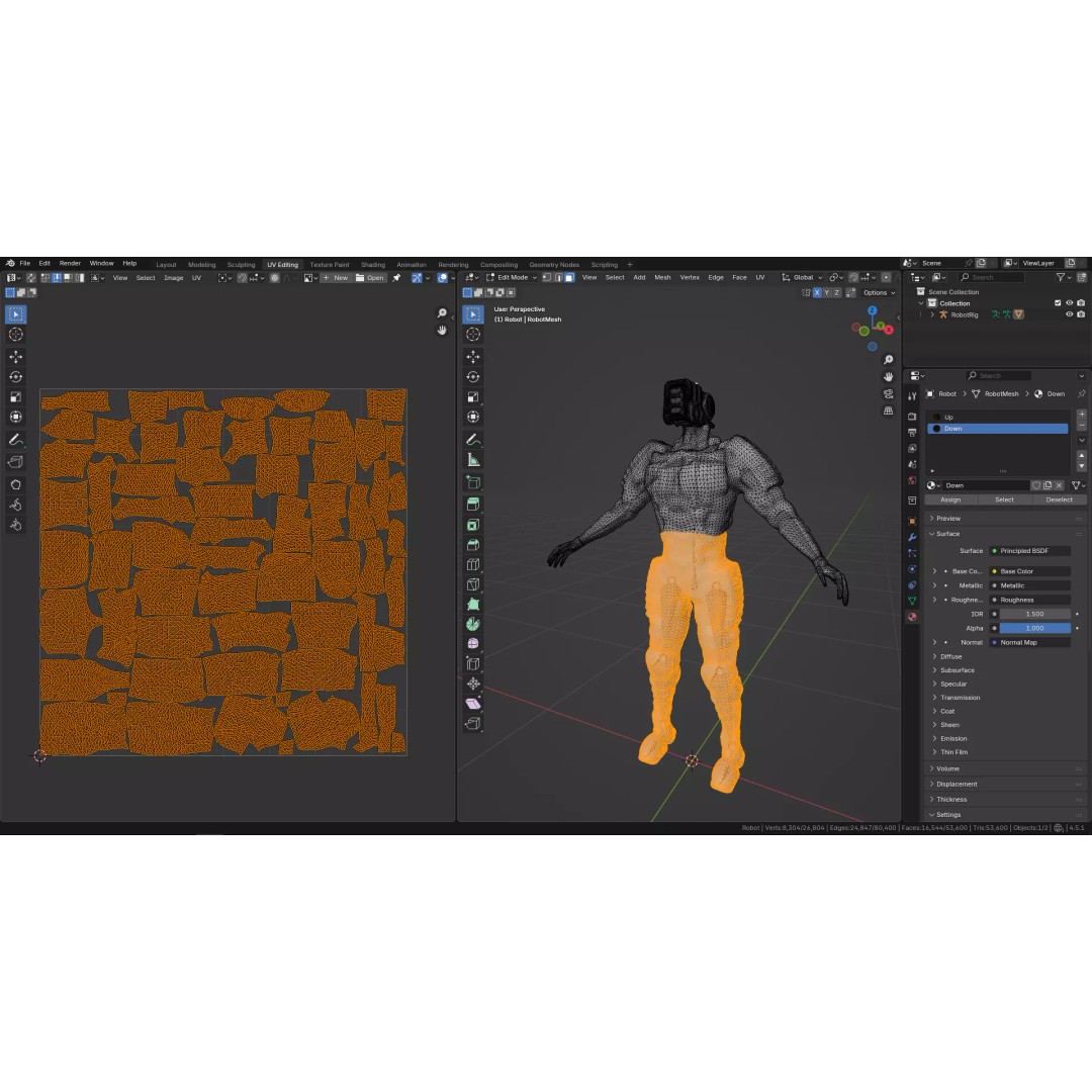 Bloody Horror Robot 3D Model – Low Poly Sci-Fi Character, FBX - View 26