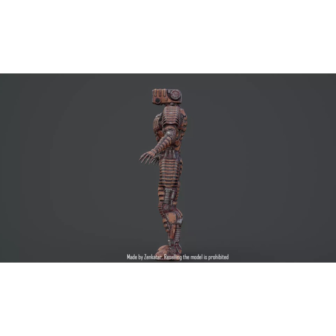Bloody Horror Robot 3D Model – Low Poly Sci-Fi Character, FBX - View 34