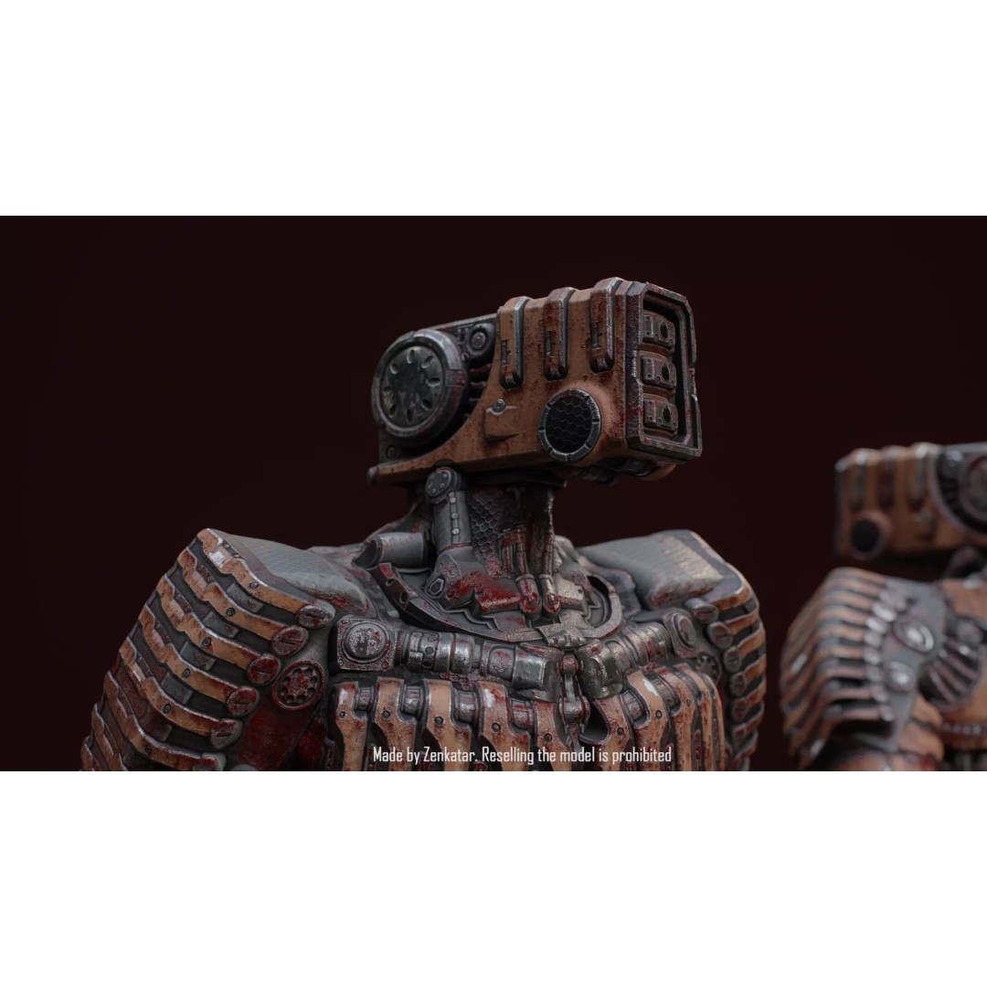 Bloody Horror Robot 3D Model – Low Poly Sci-Fi Character, FBX - View 4