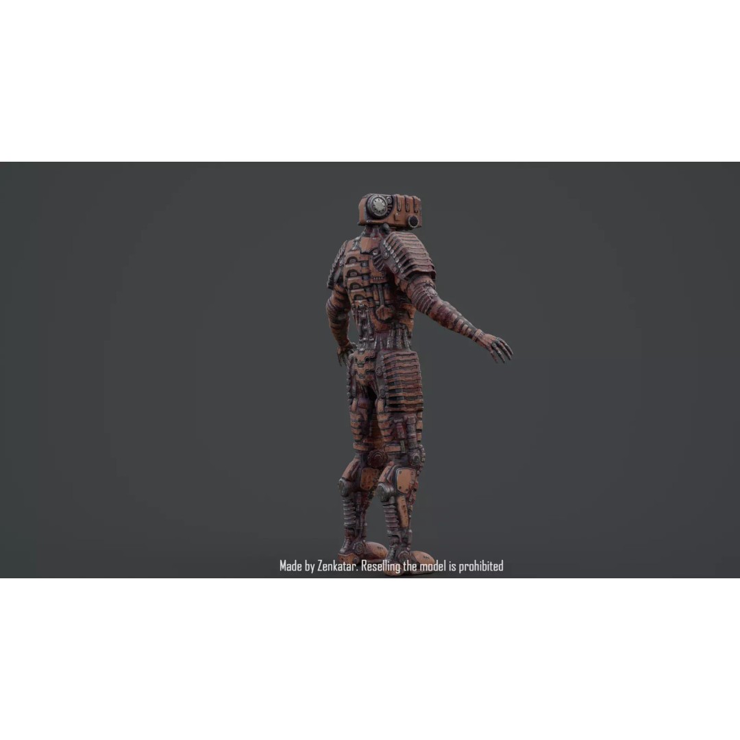 Bloody Horror Robot 3D Model – Low Poly Sci-Fi Character, FBX - View 42