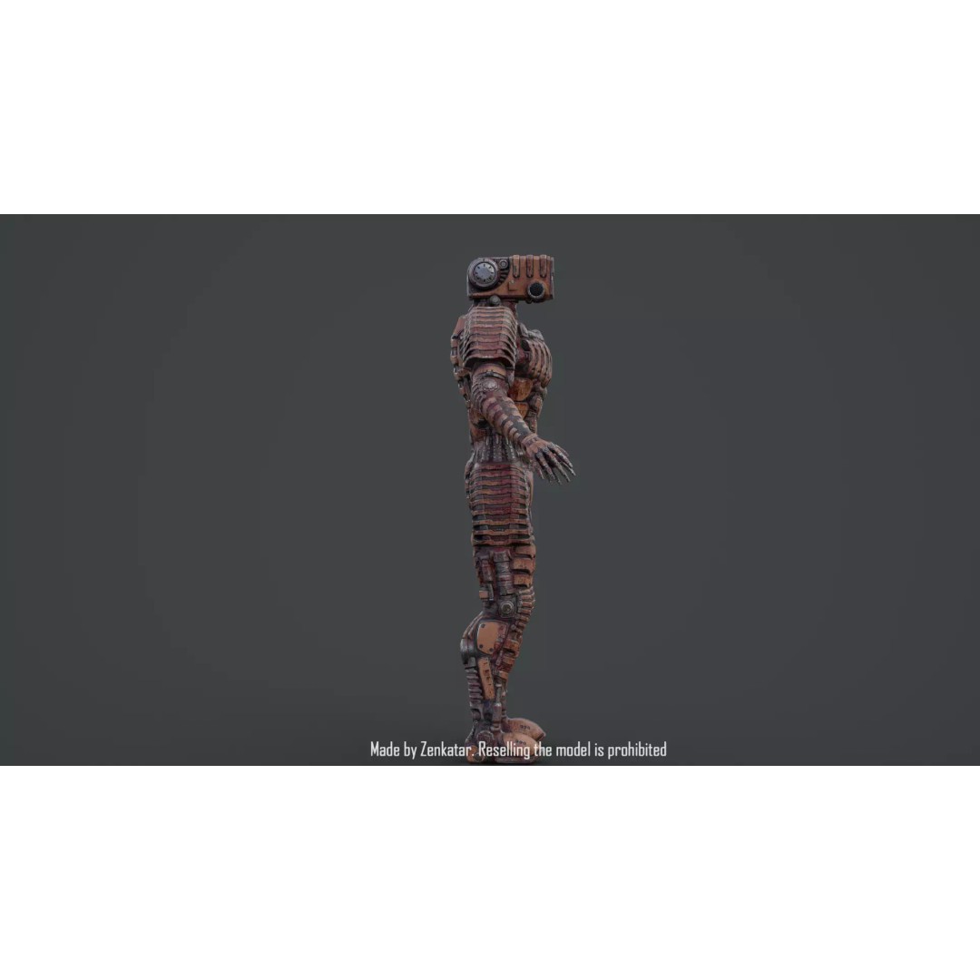 Bloody Horror Robot 3D Model – Low Poly Sci-Fi Character, FBX - View 44