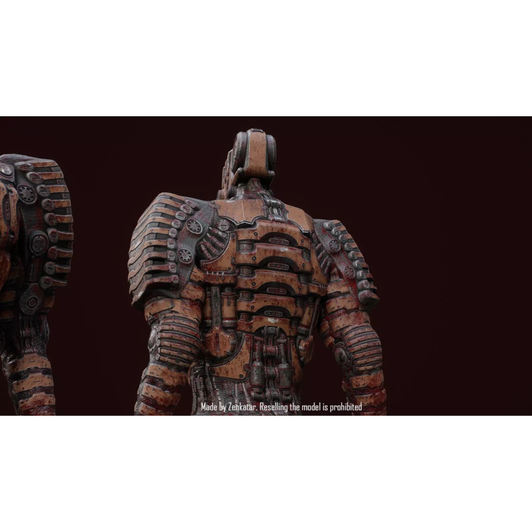 Bloody Horror Robot 3D Model – Low Poly Sci-Fi Character, FBX - View 8