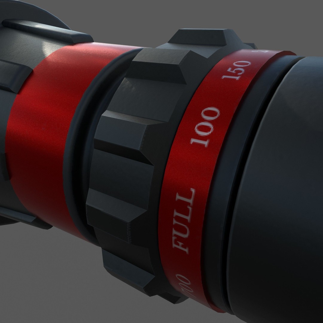 Firehose Gun 3D Model – Realistic Industrial Tool, PBR Textures - View 11