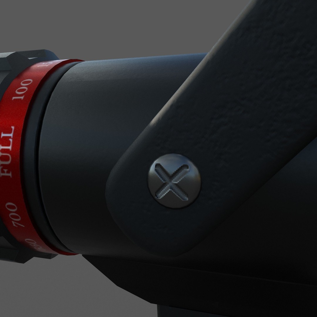 Firehose Gun 3D Model – Realistic Industrial Tool, PBR Textures - View 12