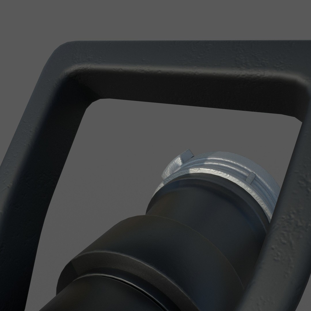 Firehose Gun 3D Model – Realistic Industrial Tool, PBR Textures - View 13
