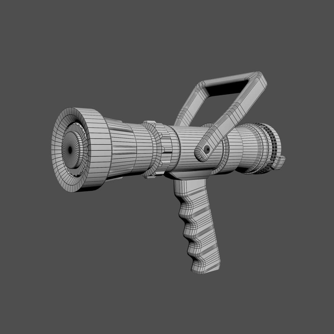 Firehose Gun 3D Model – Realistic Industrial Tool, PBR Textures - View 19
