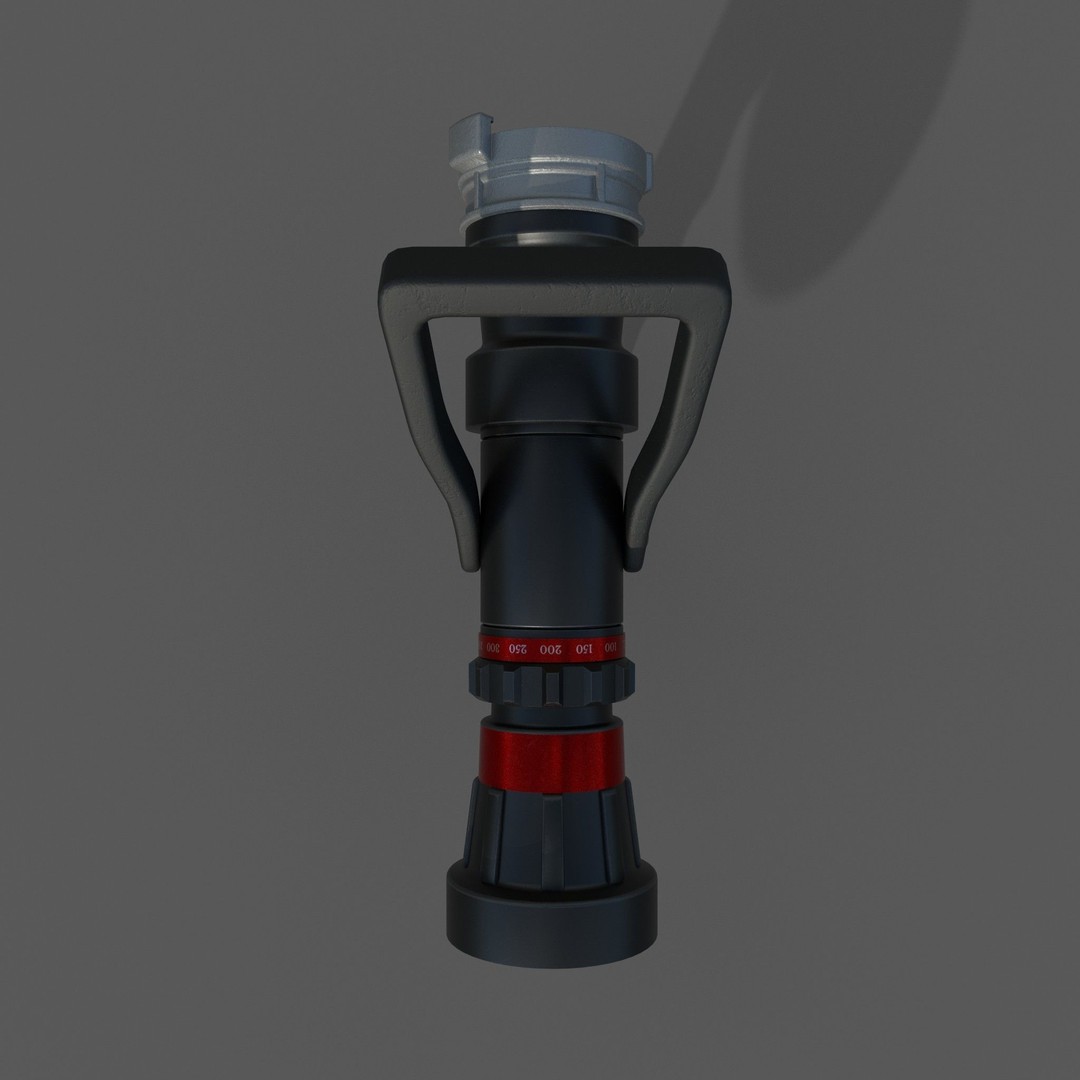 Firehose Gun 3D Model – Realistic Industrial Tool, PBR Textures - View 5