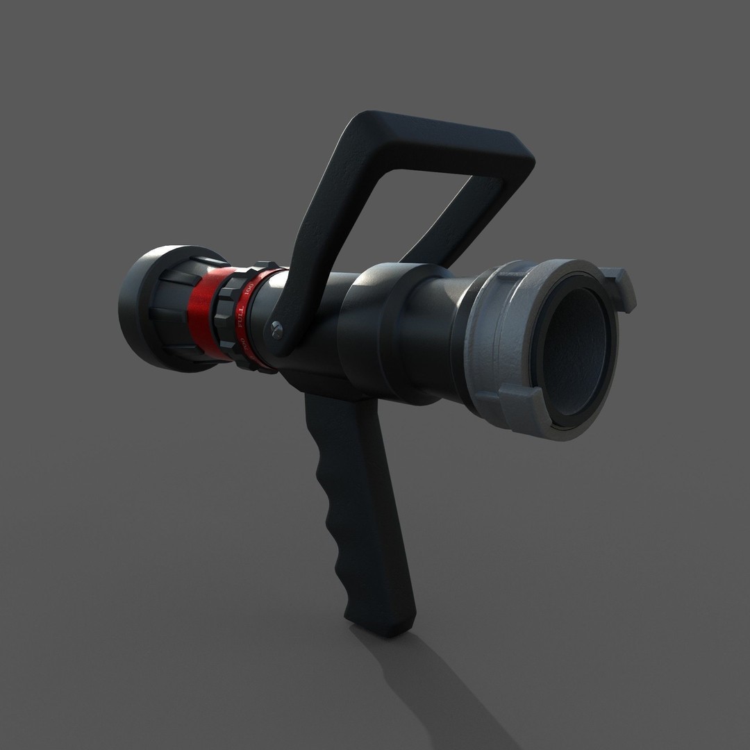 Firehose Gun 3D Model – Realistic Industrial Tool, PBR Textures - View 7