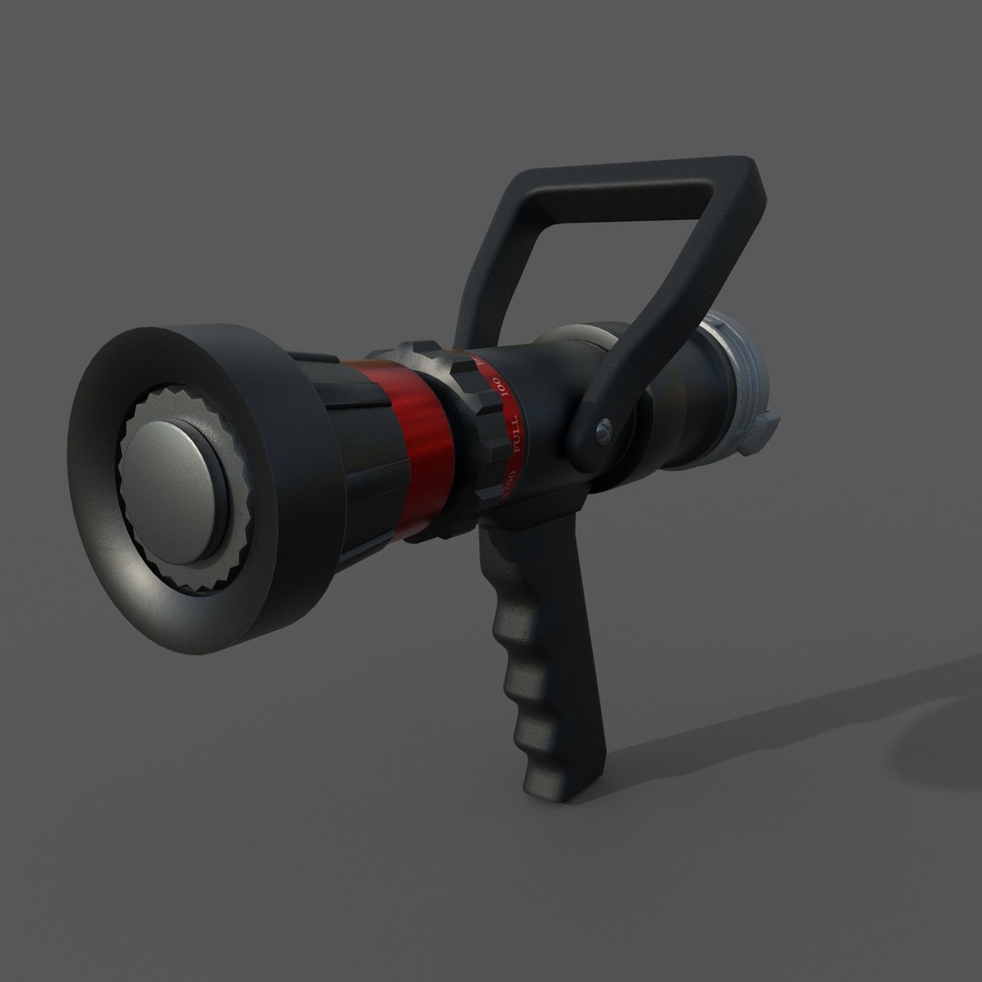 Firehose Gun 3D Model – Realistic Industrial Tool, PBR Textures - View 8