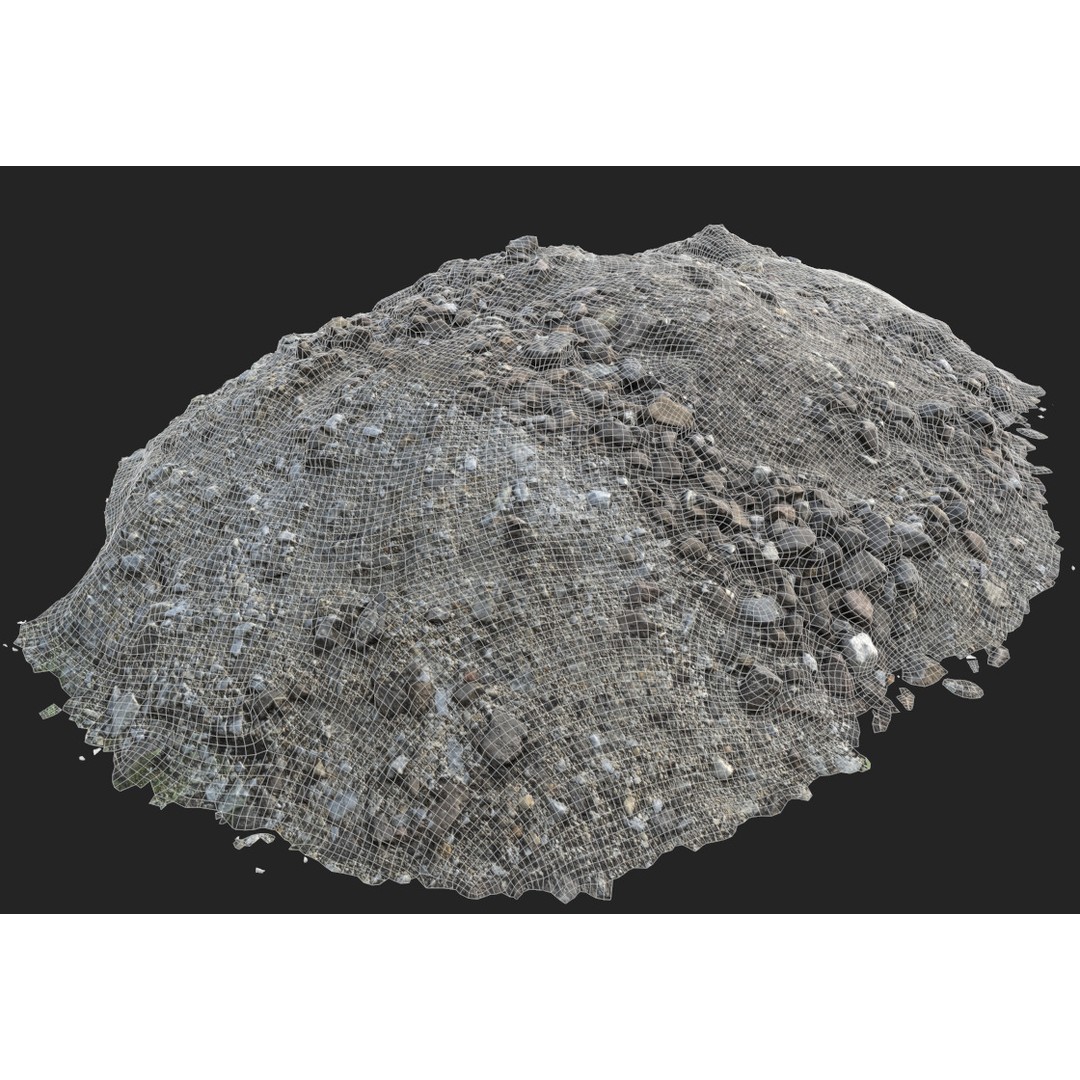 Debris Stones 3D Model – Low Poly Game Asset, FBX, OBJ, PBR - View 13