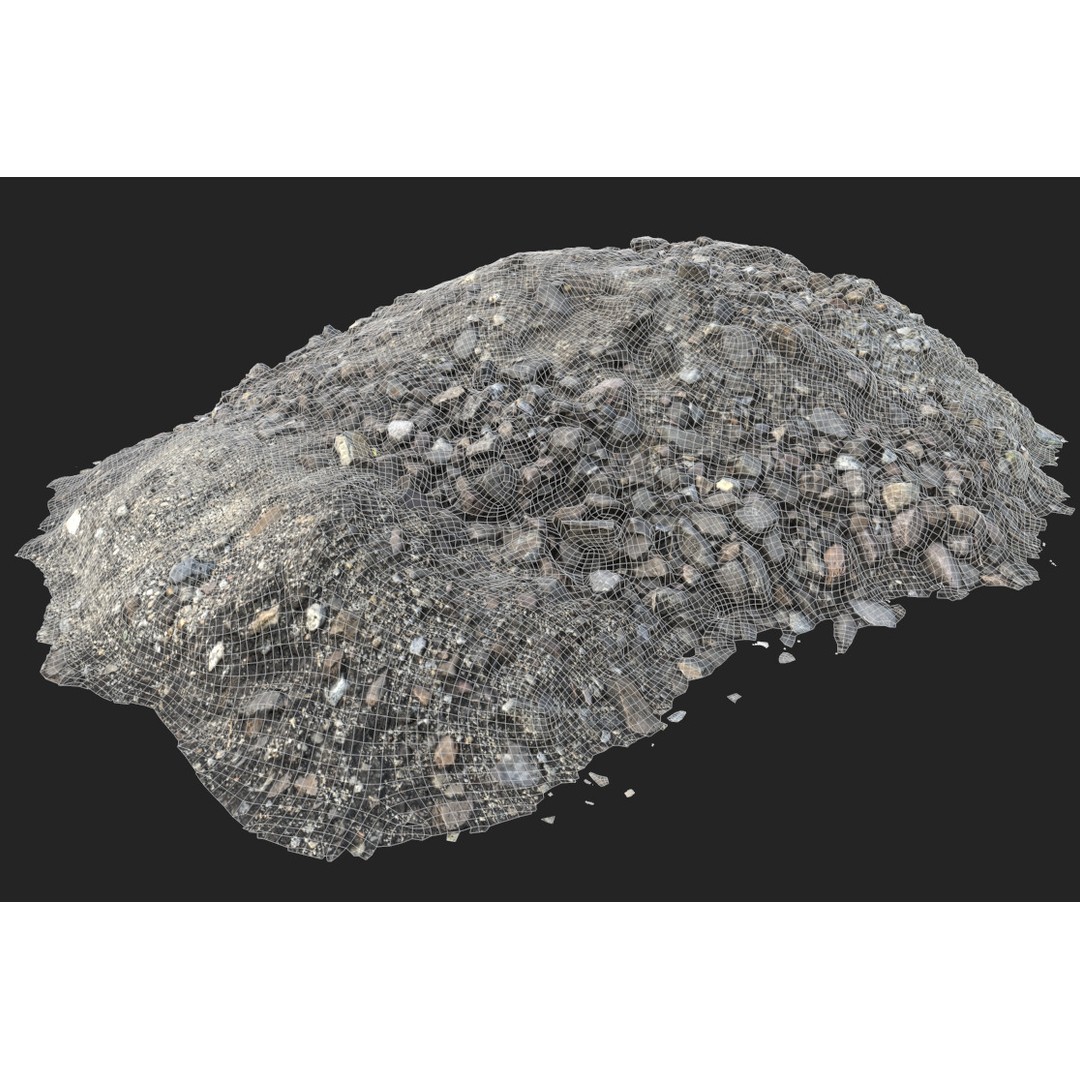 Debris Stones 3D Model – Low Poly Game Asset, FBX, OBJ, PBR - View 14