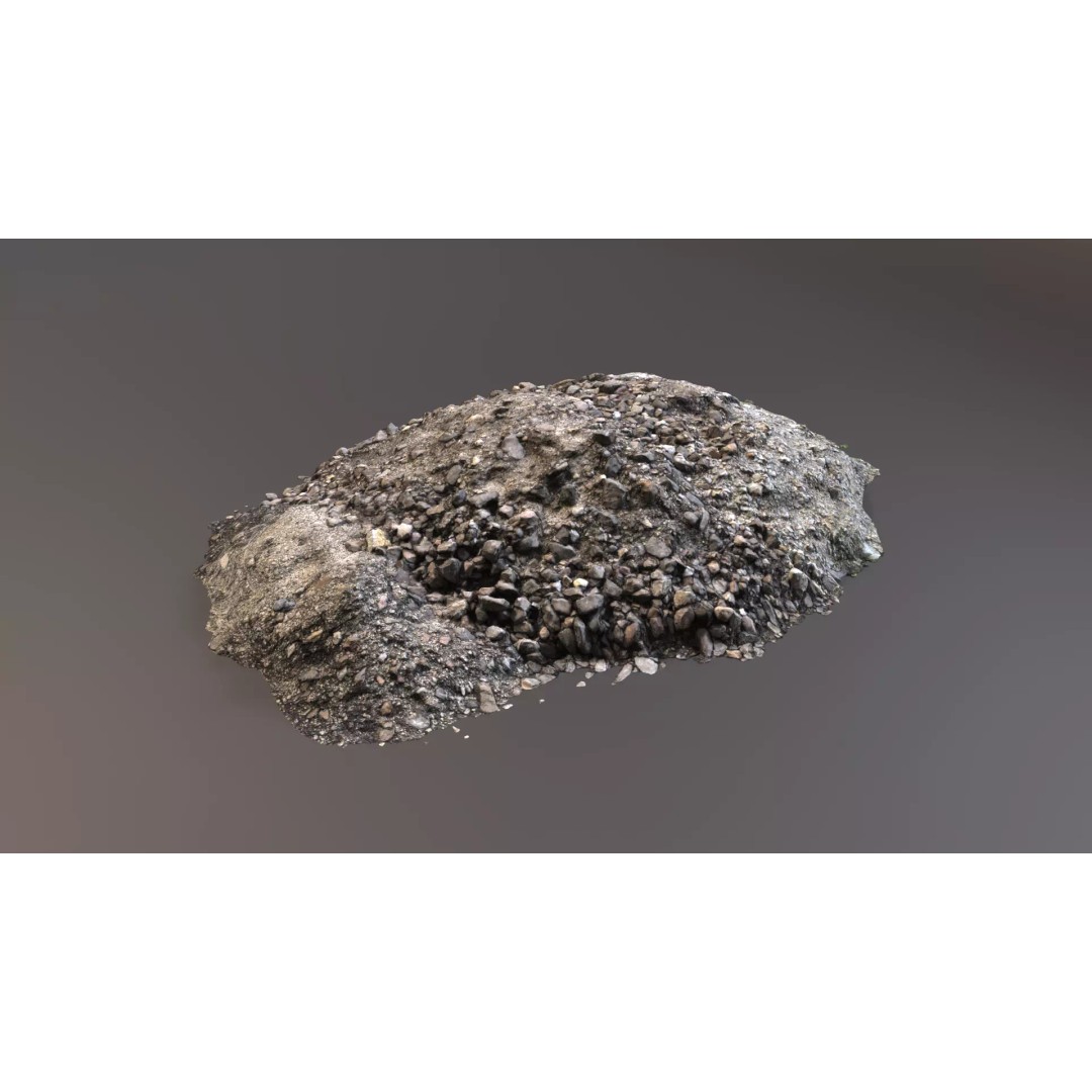 Debris Stones 3D Model – Low Poly Game Asset, FBX, OBJ, PBR - View 2
