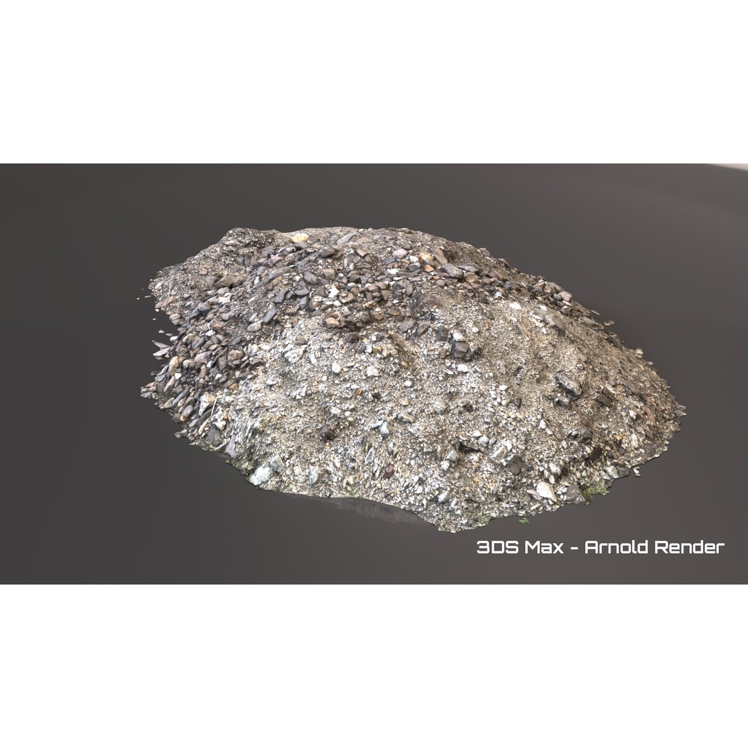 Debris Stones 3D Model – Low Poly Game Asset, FBX, OBJ, PBR - View 5