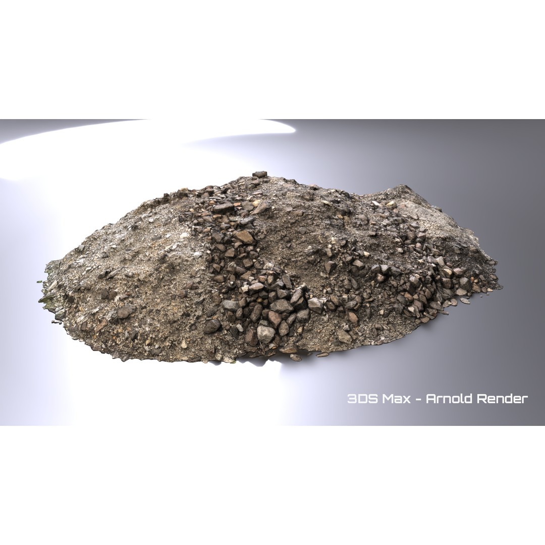 Debris Stones 3D Model – Low Poly Game Asset, FBX, OBJ, PBR - View 9