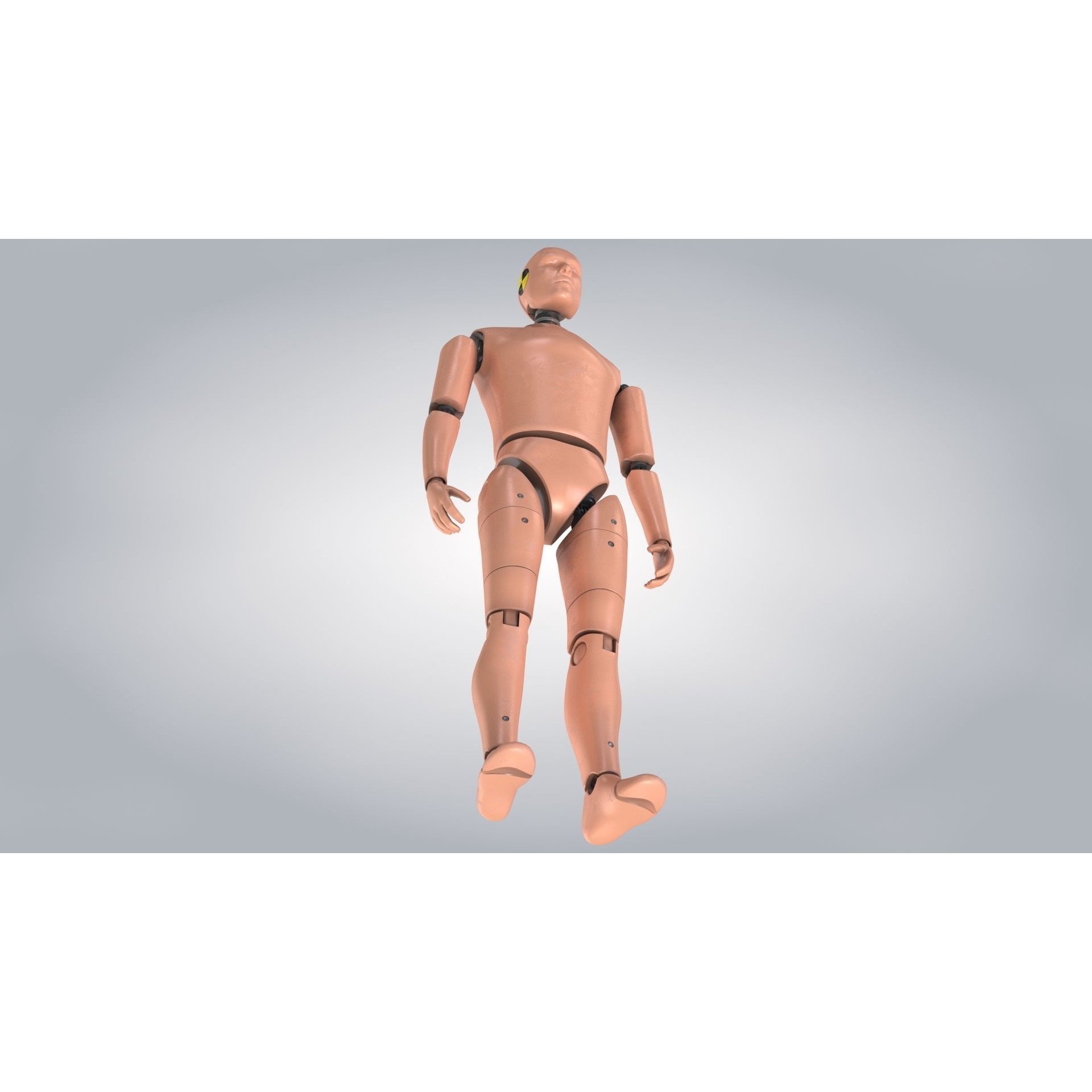 Male Crash Test Dummy - Low-Poly Game-Ready 3D Model - View 12