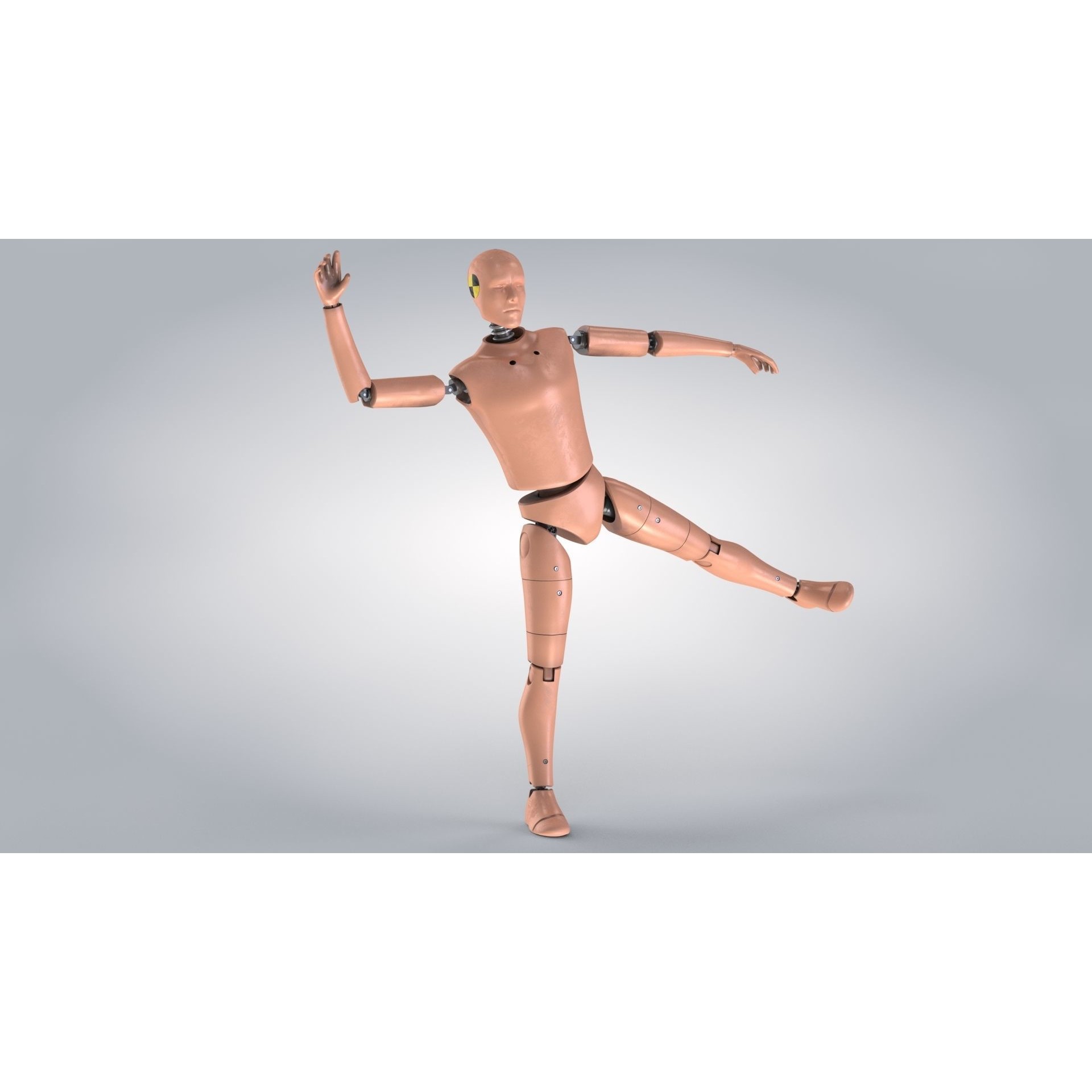 Male Crash Test Dummy - Low-Poly Game-Ready 3D Model - View 17