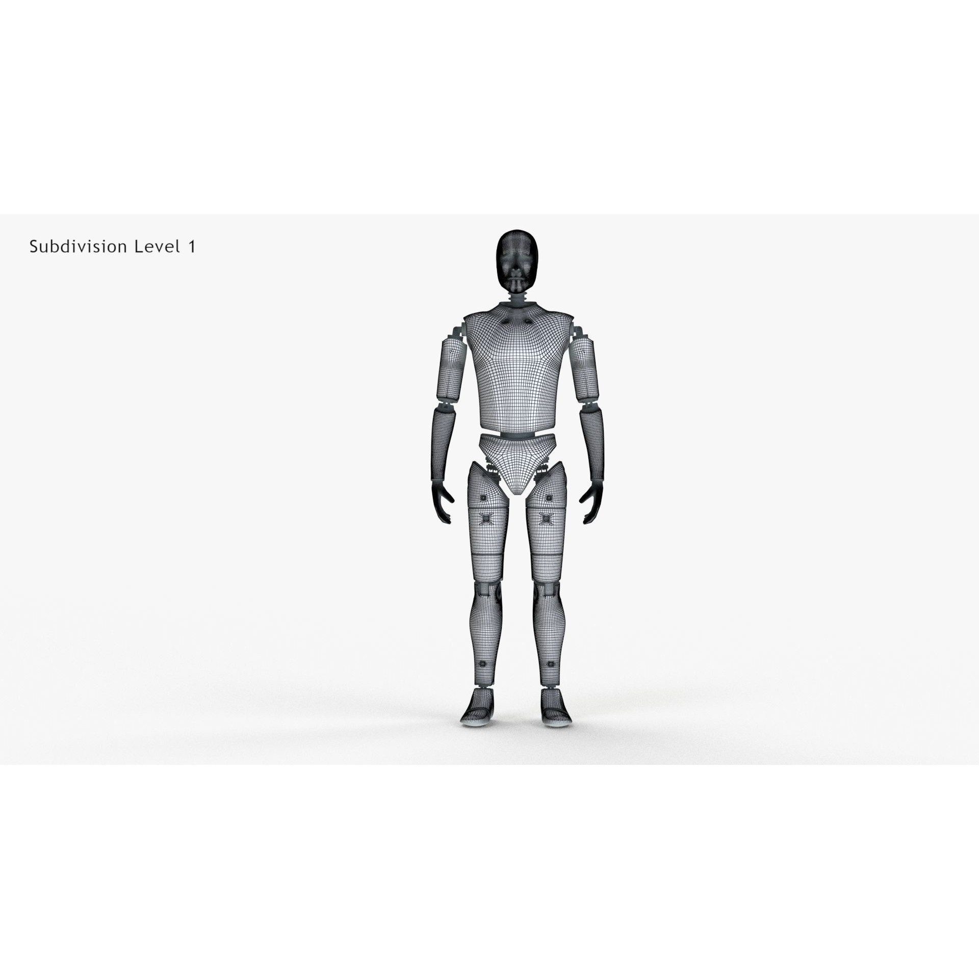 Male Crash Test Dummy - Low-Poly Game-Ready 3D Model - View 23
