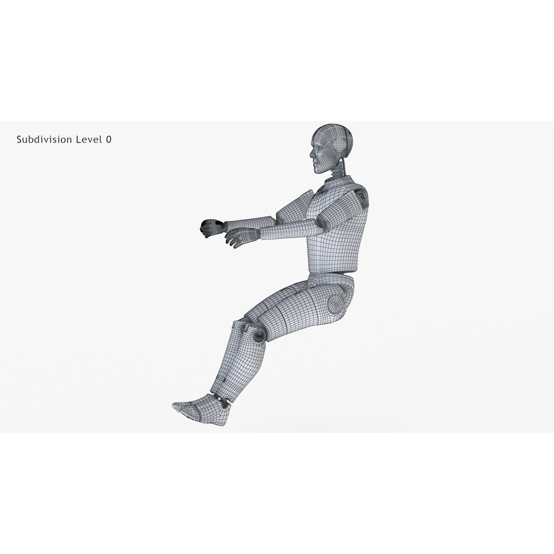 Male Crash Test Dummy - Low-Poly Game-Ready 3D Model - View 24